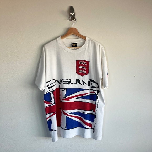 Team Gear Other - England Team Gear 1994 World Cup USA White Tee Sz Large